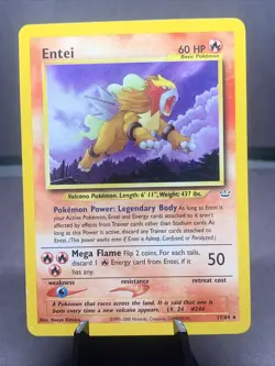 Pokemon TCG Entei 17/64 Neo Revelation Non Holo Rare WOTC 2001 VTG LP - Image 1