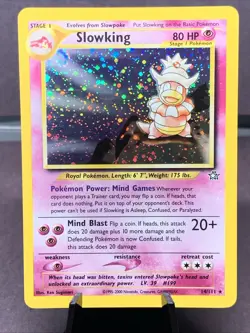Pokemon TCG Slowking Neo Genesis 14/111 Unlimited Holo Rare VTG WOTC 2000 Swirl - Image 1