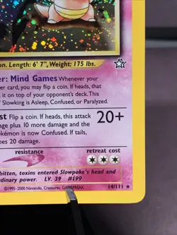 Pokemon TCG Slowking Neo Genesis 14/111 Unlimited Holo Rare VTG WOTC 2000 Swirl - Image 4
