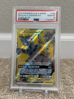 Pokemon TCG Pikachu & Zekrom GX 162/181 Team Up Full Art Ultra Rare PSA 10 - Image 1
