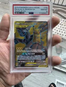 Pokemon TCG Pikachu & Zekrom GX 162/181 Team Up Full Art Ultra Rare PSA 10 - Image 3