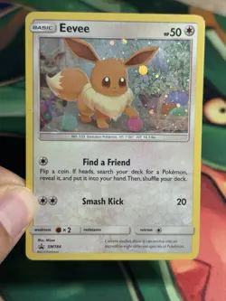 Eevee Cosmos Holo SM Promos SM184 Rare Black Star Card 2019 MP Pokemon - Image 2