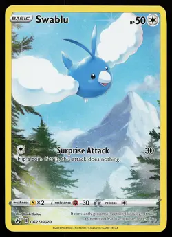 Swablu GG27/GG70 Ultra Rare Crown Zenith Galarian Gallery Pokemon Card - Image 1