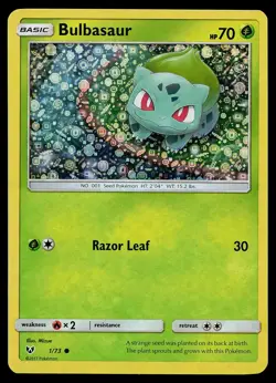 Pokemon Card - Bulbasaur Shining Legends 1/73 Common 2017 General Mills Holo - Image 1