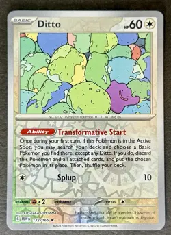Ditto 132/165 Reverse Holo Scarlet & Violet 151 Pokemon Card NM+ - Image 1
