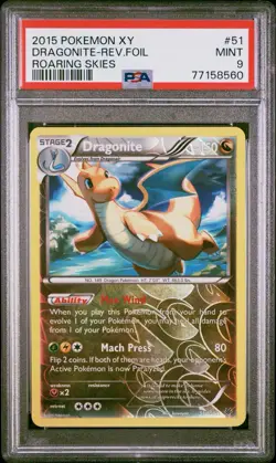 Pokemon Dragonite 51/108 Roaring Skies Reverse Holo Rare PSA 9 English 2015 - Image 1