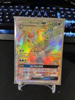 Alolan Ninetales GX - 150/145 - Guardians Rising Rainbow Rare - LP - Pokemon - Image 1
