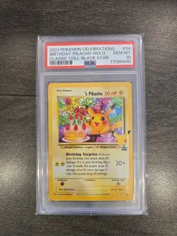 Birthday Pikachu #24 Holo Celebrations Classic Collection Pokemon PSA 10 - Image 1