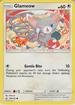Glameow 108/156 Common Ultra Prism Pokemon Near Mint - Image 1