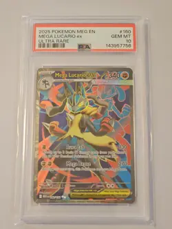 Pokemon Mega Lucario ex 160/132 Me01 Ultra Rare Holo PSA 10 340 HP - Image 1