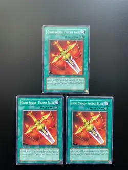 Yugioh Divine Sword - Phoenix Blade SD5-EN018 1st Edition Common Damaged X3 - Image 1