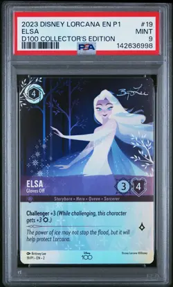 2023 DISNEY LORCANA EN P1-PROMO #19 ELSA - GLOVES OFF PSA 9 - Image 1