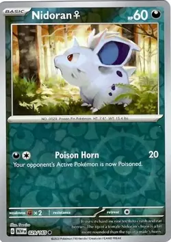 Nidoran 029/165 151 Reverse Holo Pokemon Card - Mint - Image 1