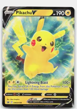 Pikachu V Promo SWSH: Sword & Shield Promo Cards SWSD Lightning Holofoil SWSH198 - Image 1