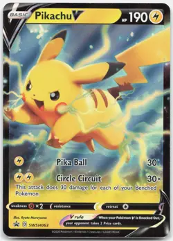Pikachu V - Promo SWSH: Sword & Shield Promo Cards SWSD Lightning Holo SWSH063 2 - Image 1