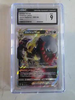 Darkrai VSTAR 099/189 CGC 9 Ultra Rare Holo Pokemon Astral Radiance Card - Image 1
