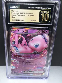 🔥🔥CGC PRISTINE 10 Mew EX Holo 076/190 RR Shiny Treasure ex Pokemon Card 2023 - Image 1