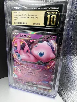 🔥🔥CGC PRISTINE 10 Mew EX Holo 076/190 RR Shiny Treasure ex Pokemon Card 2023 - Image 2