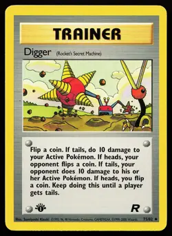 Digger (Rocket's Secret Machine) 75/82 1st Edition Team Rocket Pokemon Card - Image 1