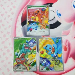 Charmander 038 + Squirtle 039 + Bulbasaur 037 - First Partner Pokemon Cards L349 - Image 1