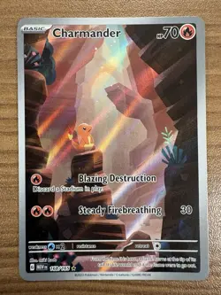 Charmander Illustration Rare 168/165 SV 151 English Pokemon Card TCG NM - Image 1