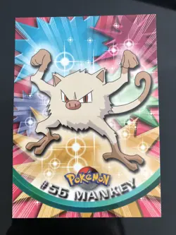 Mankey #55 Blue Logo Topps 2000 Tv Animation Edition Pokemon Cards NEAR MINT* - Image 1