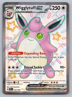 Pokemon TCG SV: Paldean Fates Wigglytuff ex 222/091 - Image 1