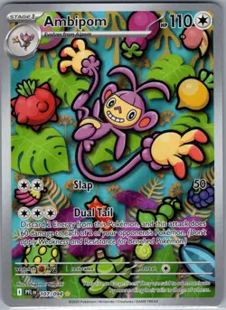 Ambipom 107/094 ME02: Phantasmal Flames - Pokemon Card - NM - Image 1