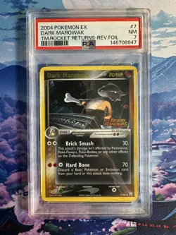 Pokemon EX Team Rocket Returns Dark Marowak 7/109 Reverse Holo PSA 7 - Image 1