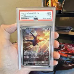 Pokemon Latios Illustration Rare Holo Sv08: Surging Sparks 203/191 120 HP PSA 9 - Image 1
