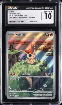 2025 POKEMON BLACK STAR PROMOS #208 VICTINI CGC 10 GEM MINT - Image 1