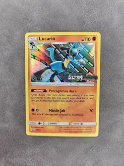 Pokemon TCG Lucario STAFF Stamped Prerelease Promo SM95 SM Ultra Prism - NM - Image 1