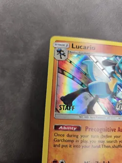Pokemon TCG Lucario STAFF Stamped Prerelease Promo SM95 SM Ultra Prism - NM - Image 3