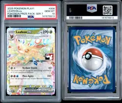 PSA 10 Leafeon ex Prize Pack Series 7 Play Stamped PRE 006/131 Pokemon TCG - Image 1