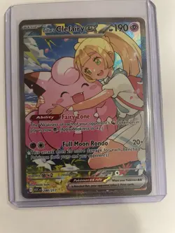 Pokemon TCG Acended Heroes Lillie's Clefairy EX 280/217 Full Art Holo Rare - Image 1