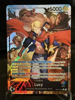 One Piece TCG OP15-002 Lucy Alt Art Leader Adventure on KAMI's Island English - Image 1