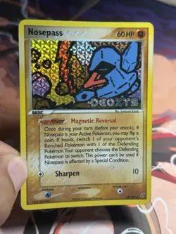 Nosepass 42/107 EX Deoxys Pokemon Card Stamped Reverse Holo Foil Rare 2005 MP LP - Image 3
