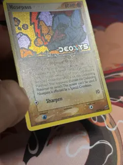 Nosepass 42/107 EX Deoxys Pokemon Card Stamped Reverse Holo Foil Rare 2005 MP LP - Image 4