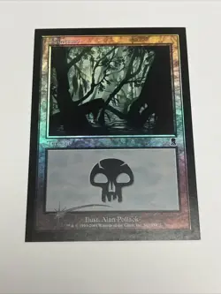Mtg Misprint Test Print Foil Swamp Square Corners Alternate Stock Test - Image 1