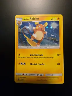 Pokemon Alolan Raichu Cosmos Holo SM65 Sun & Moon NM - Image 1