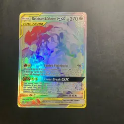 Pokemon Reshiram & Zekrom GX TAG TEAM Rainbow Rare Holo SM-Cosmic 259/236 270HP - Image 1