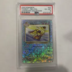2002 POKEMON LEGENDARY COLLECTION #33 PIDGEOT-REVERSE FOIL PSA 6 EX-MT - Image 1