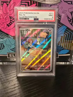 Pokemon Ralts 211/198 SV01 Scarlet & Violet Illustration Rare Holo PSA 9 2023 - Image 1