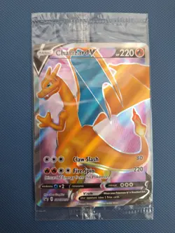 Charizard V SWSH050 SWSH: Sword & Shield Promo Cards Holo With Card Saver Sleeve - Image 2