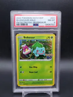 2022 Bulbasaur Sword & Shield 231 Cosmos Holo Promo Pokemon Go PSA 8 Pokemon TCG - Image 1