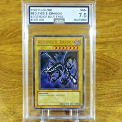 Yu-Gi-Oh! Legend of Blue Eyes Red-Eyes Black Dragon LOB-070 AGS NM+ 7.5 2002 - Image 1