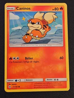 French Caninos GROWLITHE 21/149 C SUN & MOON POKEMON MP 2017 - Image 1