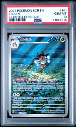 2024 Pokemon SV Stellar Crown SCR EN Ledian Illustration Rare #144/142 PSA 10 - Image 1