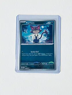 Purrloin Poke Ball #55 Holo Pokemon Sv11W: White Flare Card - Image 1