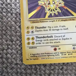Pokemon Zapdos 16/102 Base Set Holo Rare WOTC 1999 – HP - Image 5